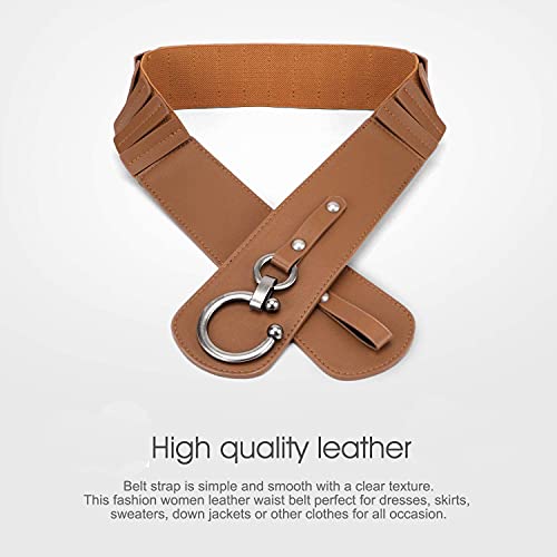 JASGOOD Cinturón elástico ancho de la cintura del estiramiento de la vendimia de la moda de las mujeres con la hebilla
