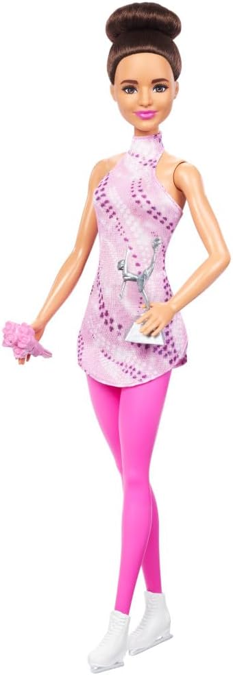 Barbie Carreras Muñeca Moda con Accesorios y Trofeo, Ice Skater