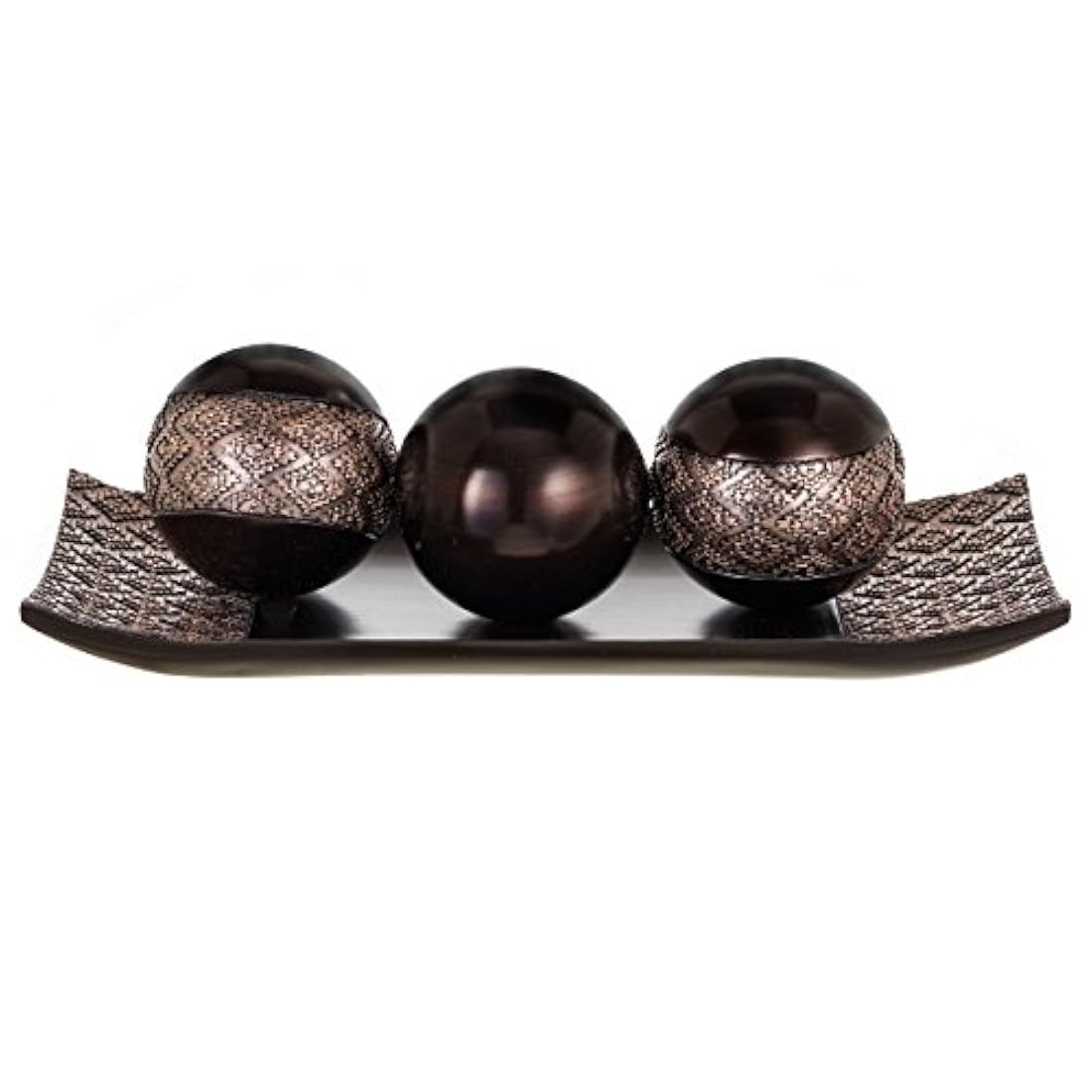 Juego de 3 bandejas y bolas de orbes para decoración