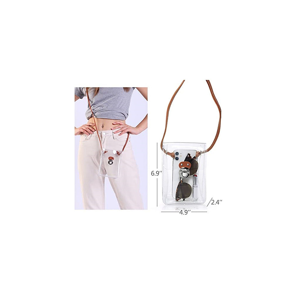 Bolsos cruzado pequeño de PVC transparente para mujer