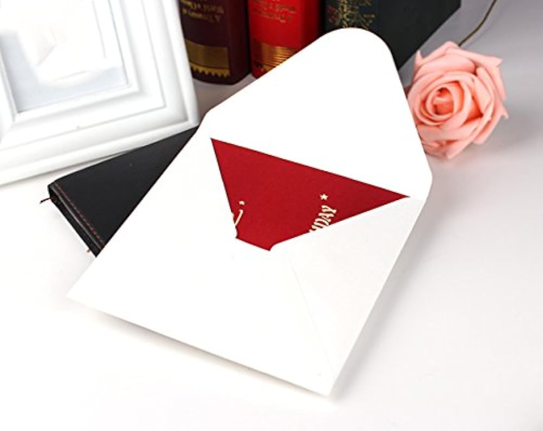 Tarjeta de felicitación de cumpleaños en 3D con pastel