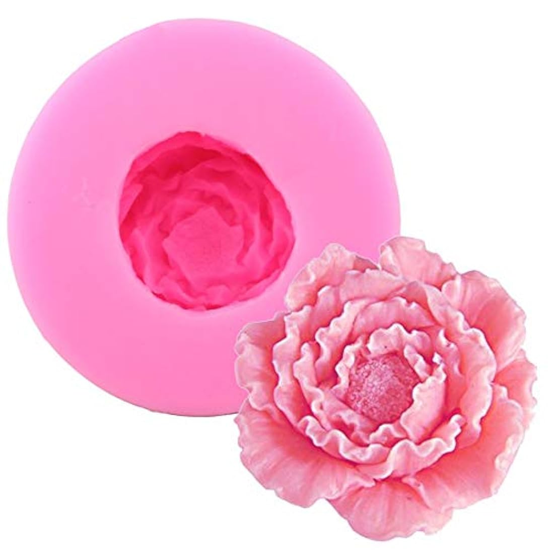 Moldes de silicona para jabón, diseño de peonías, 2 uds