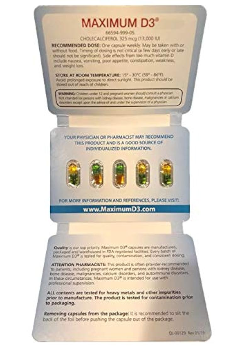 Maximum D3 - 5 cápsulas de vitaminas