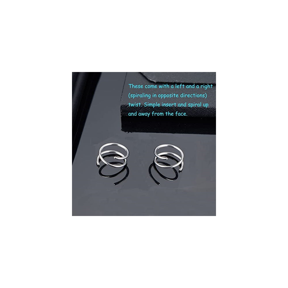 Aretes de aro dobles de espiral para mujeres