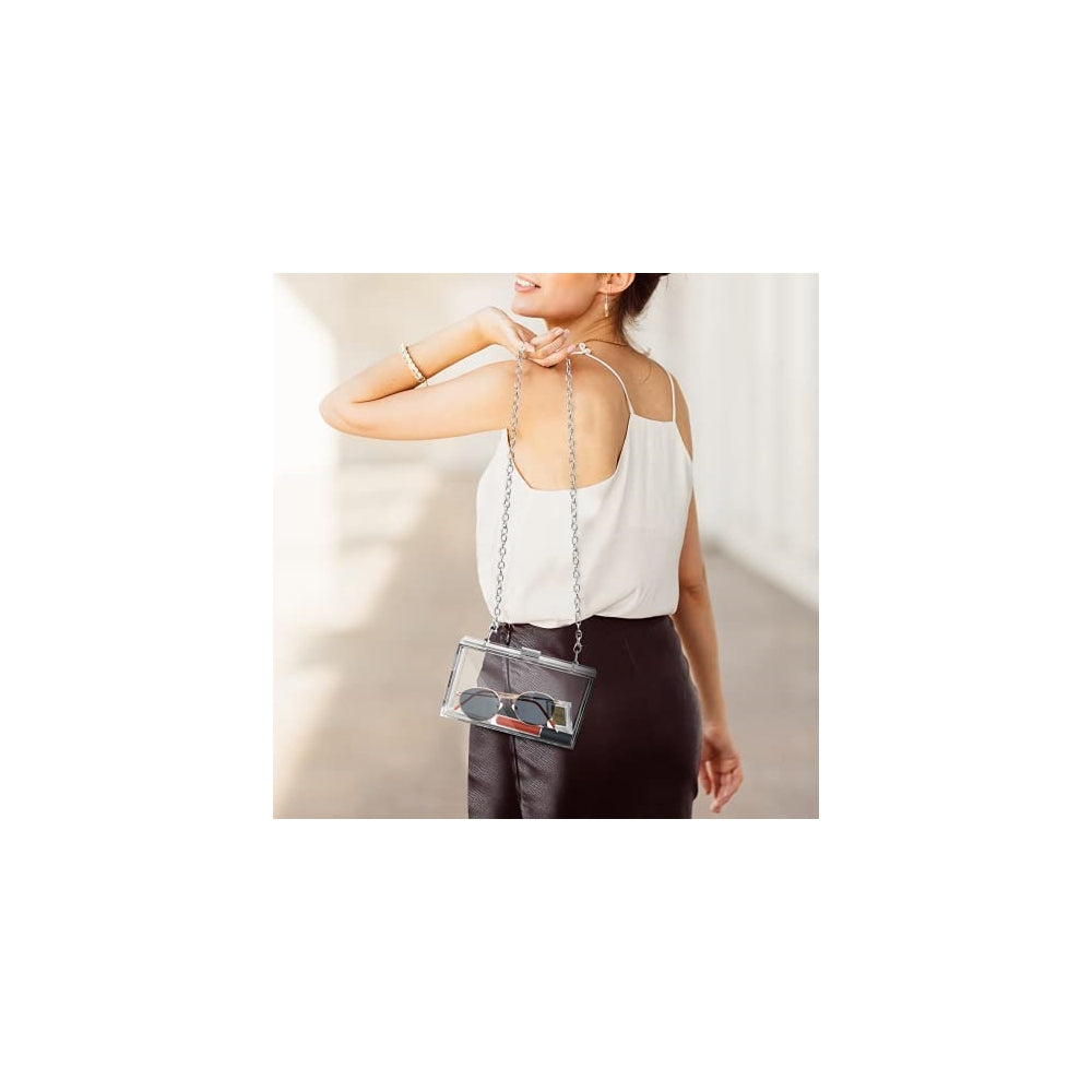 Bolso de hombro con correa de oro removible acrilico
