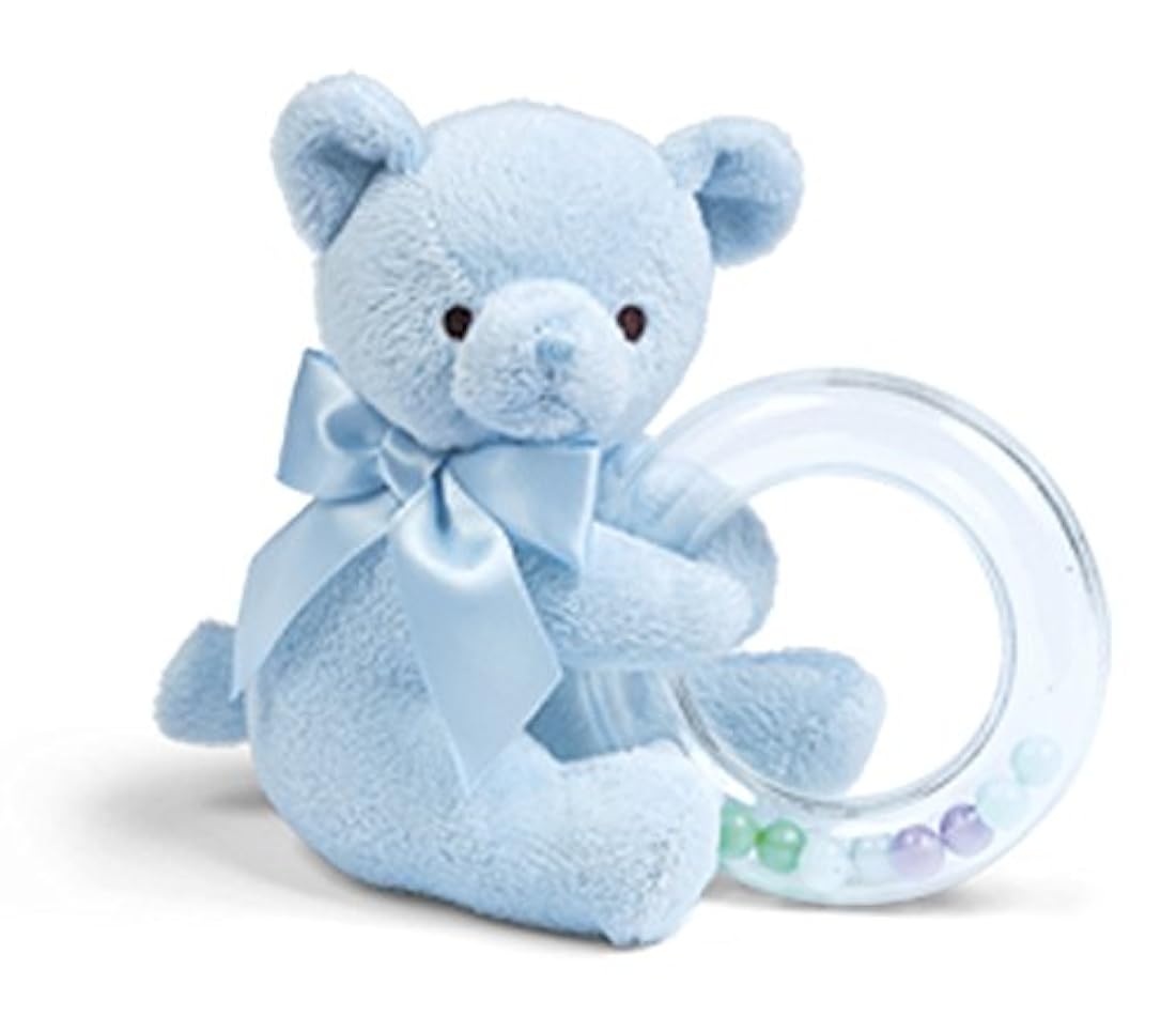 Azul Oso De Peluche, con Sonajero Bearington Collection