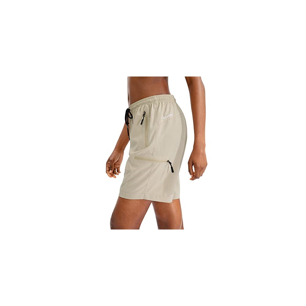 Shorts cortos de senderismo para mujer talla 3XL Caqui