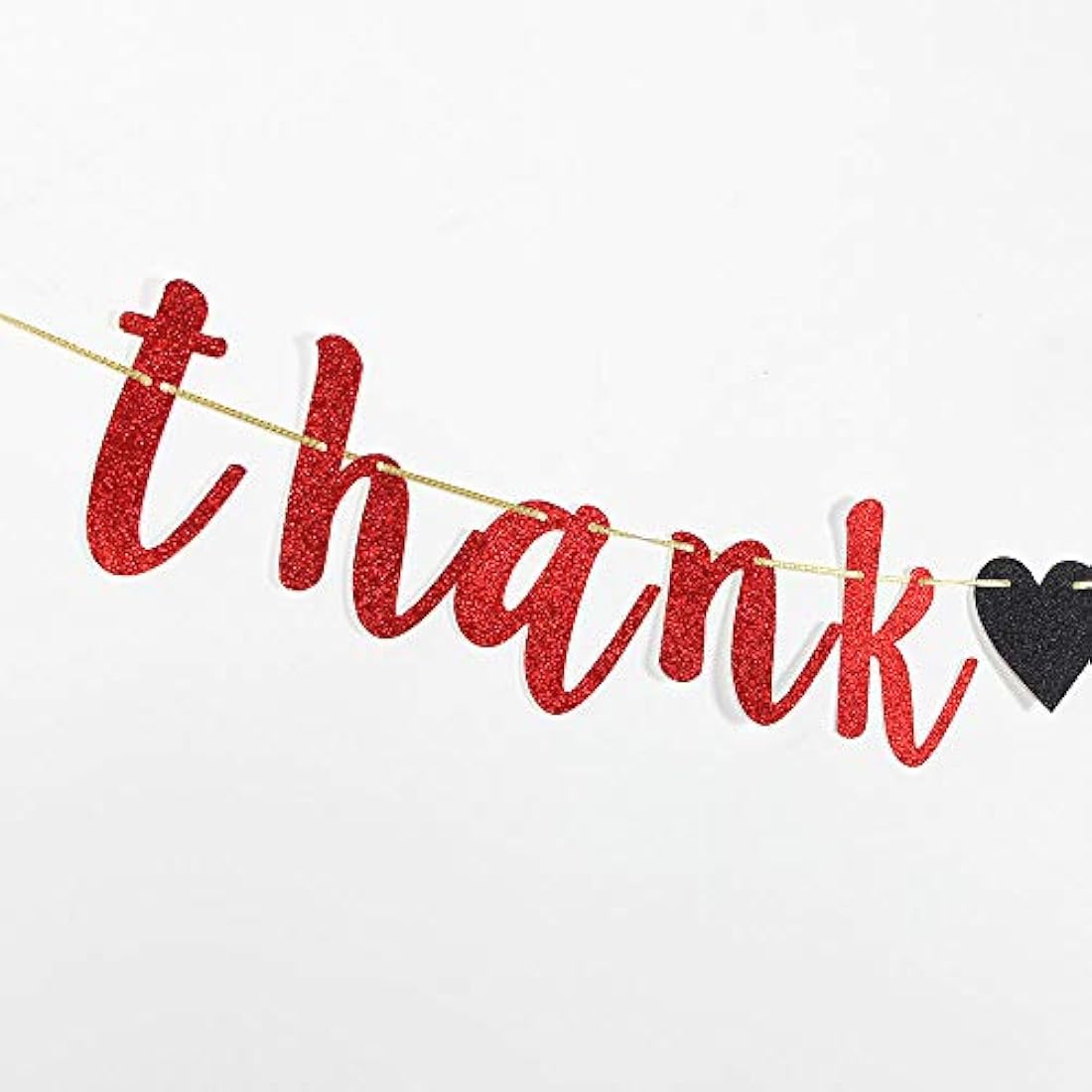 Cartel de agradecimiento con purpurina roja para compromiso