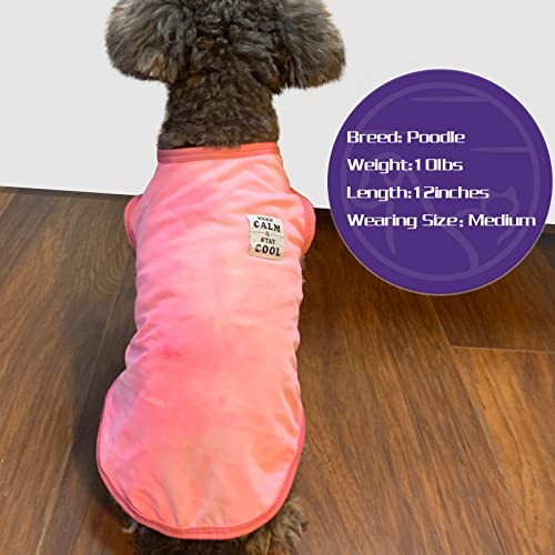 cyeollo Paquete de 2 camisas para perro, teñido anudado, chaleco elástico, camiseta sin mangas, transpirable, ropa de verano para cachorros, perros y gatos