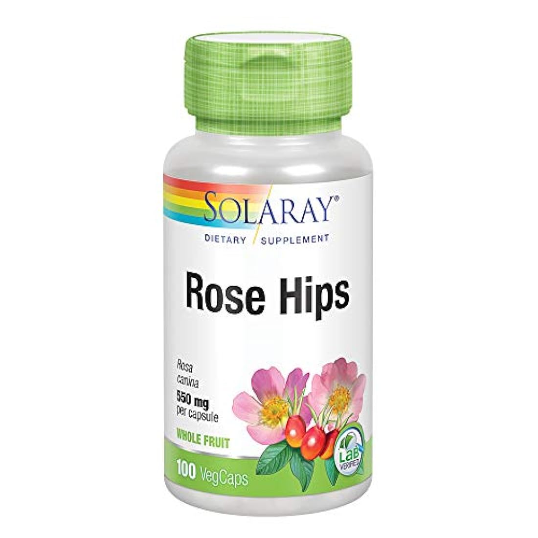 Solaray Rose Hips, 550 mg, 100 Count
