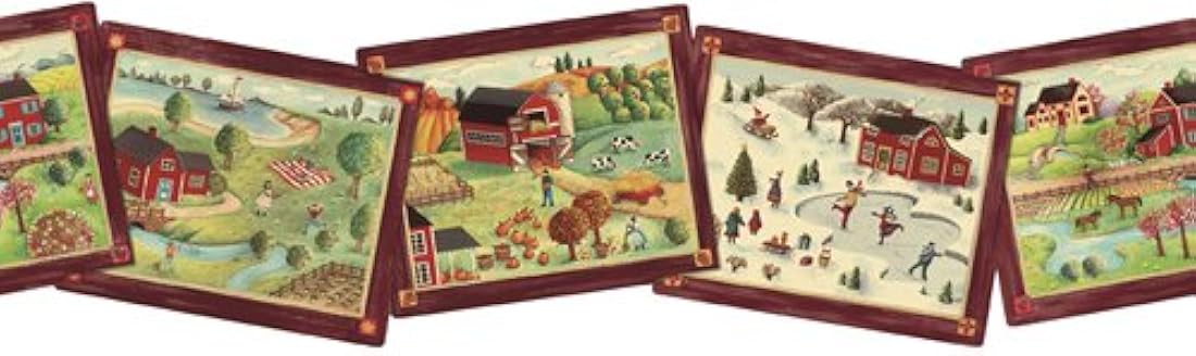 cenefa País Seasons Tema en 4 paneles plantilla