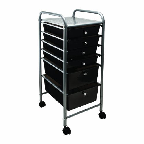 Carro organizador de archivos rodantes de 6 cajones