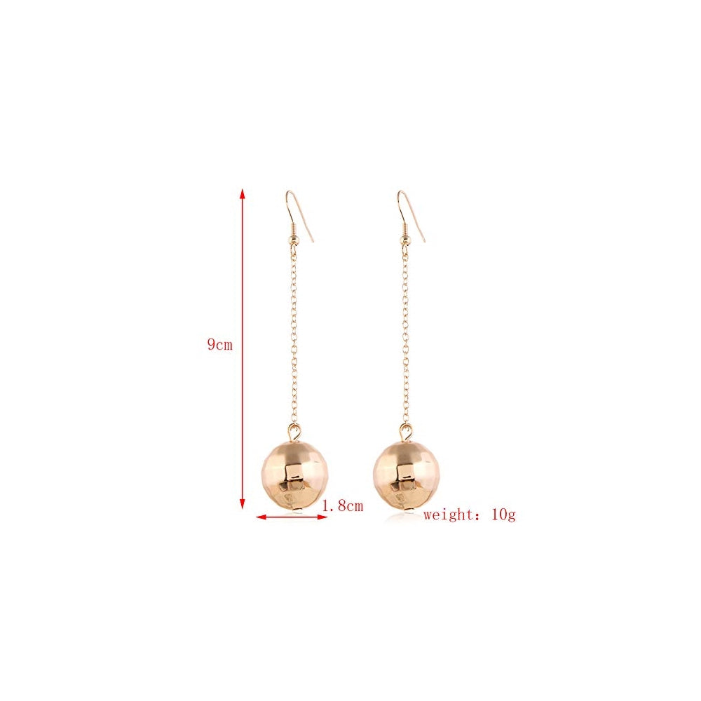 Aretes de bola de disco de plata para mujeres