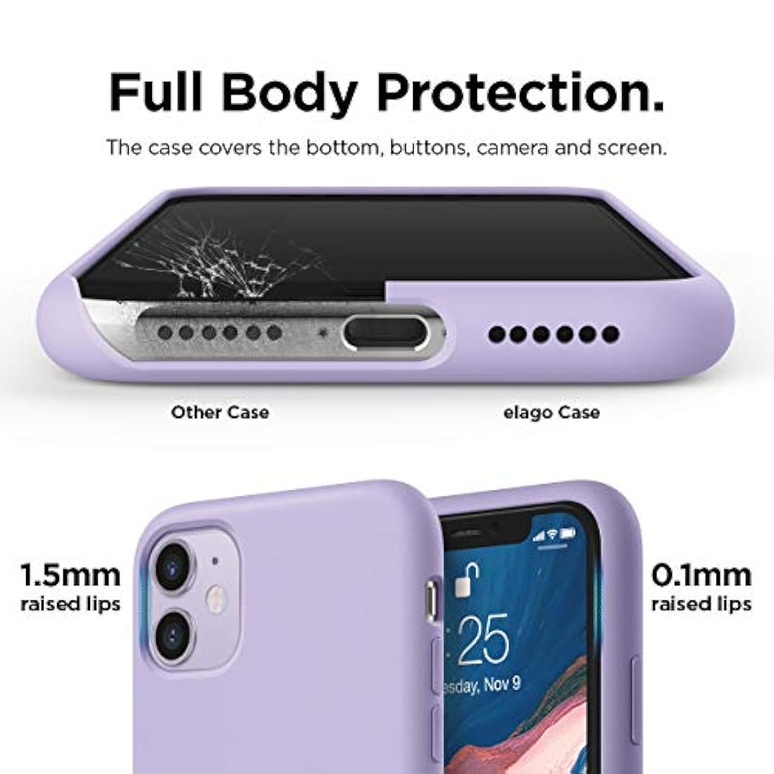 Carcasa de silicona para iPhone 11, diseño de labios largos