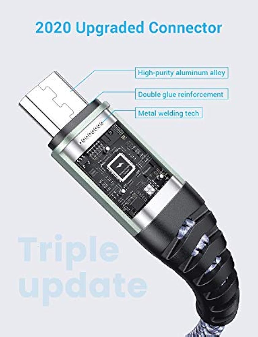 Cable cargador USB, gris