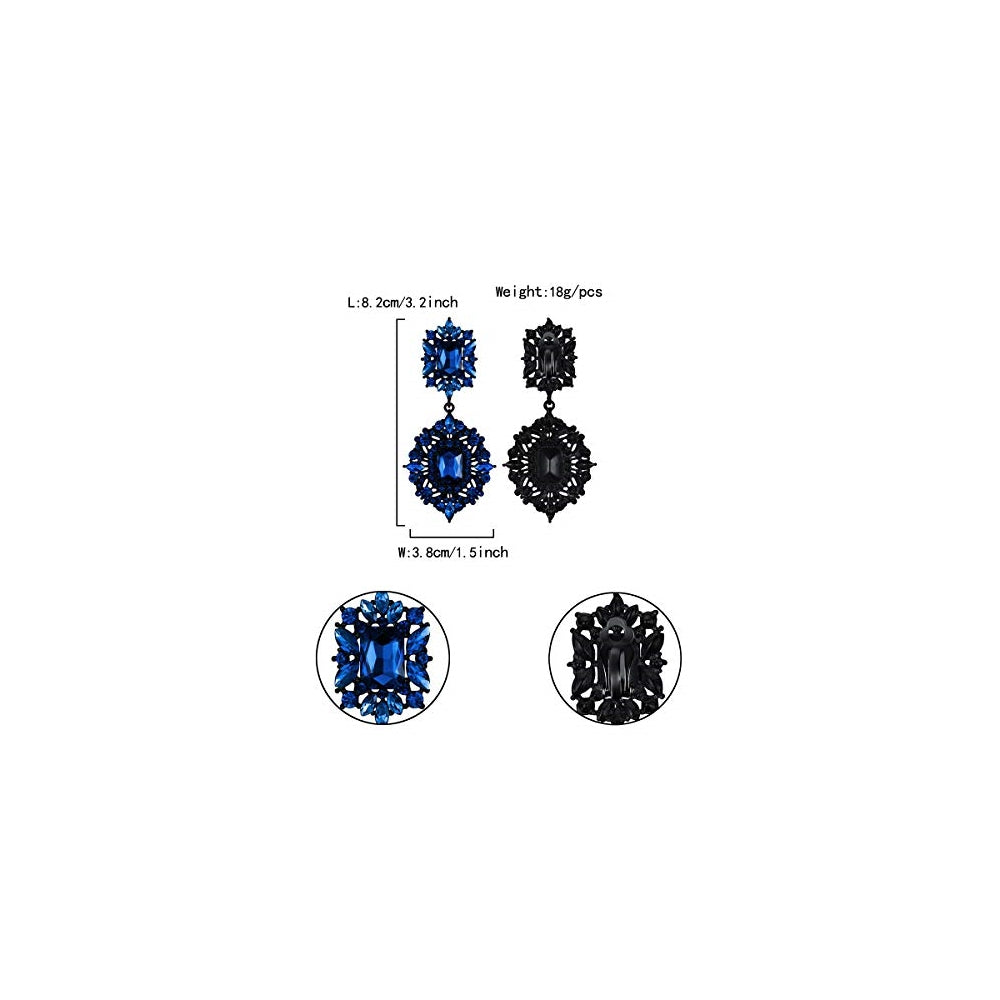 Aretes colgantes de araña con clip para mujer