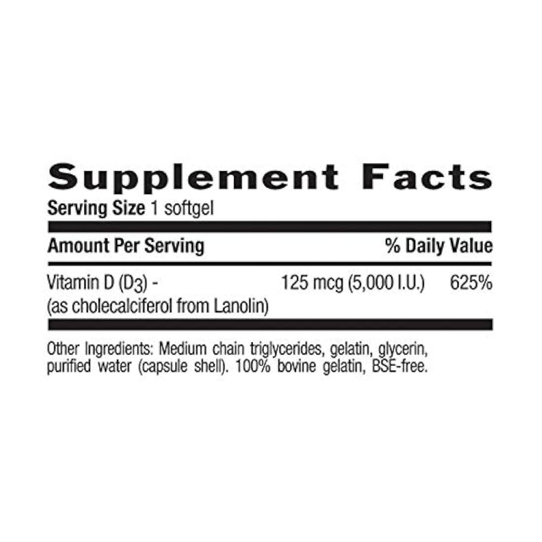 Country Life Vitamina D3 5,000I.U.