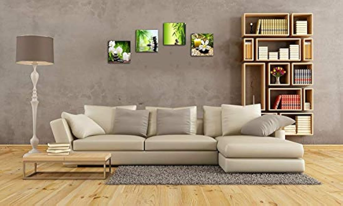 Cuadro moderno de 4 paneles con diseño de giclée zen