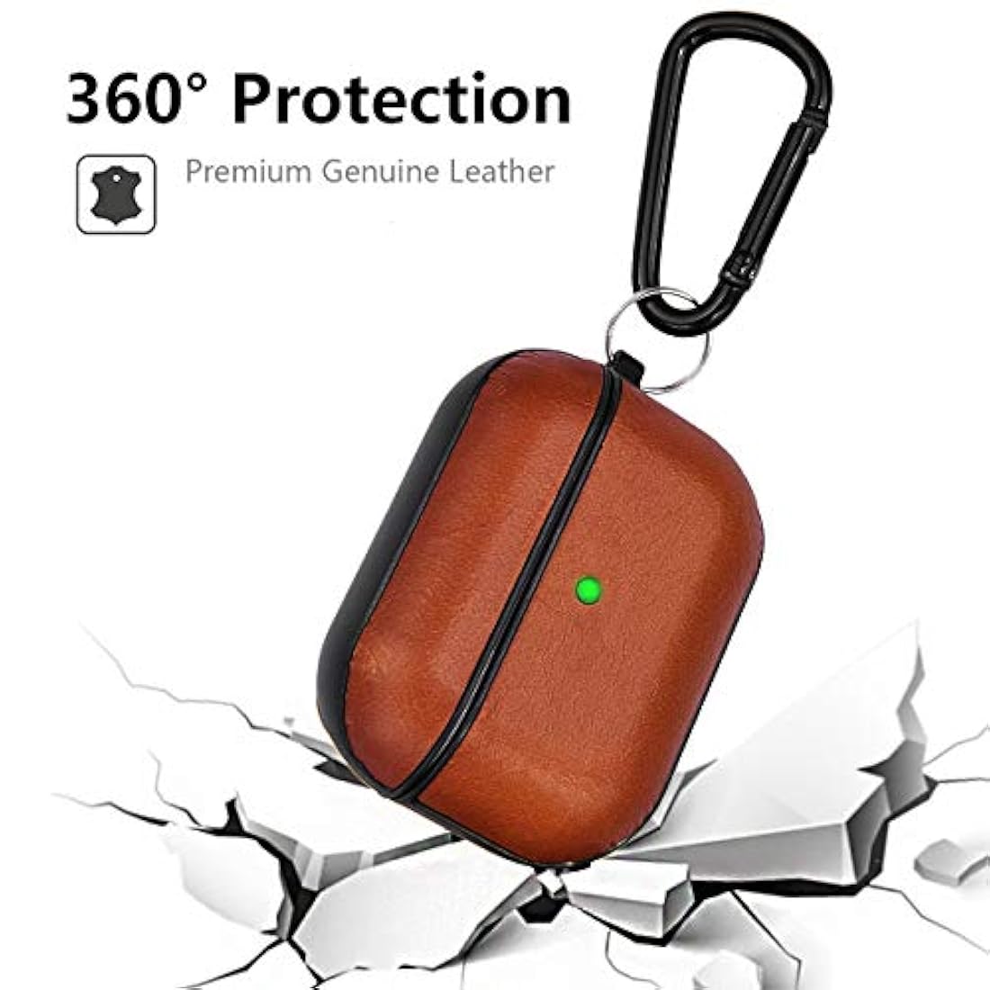 V-MORO - Funda de piel compatible con Airpods Pro Marrón