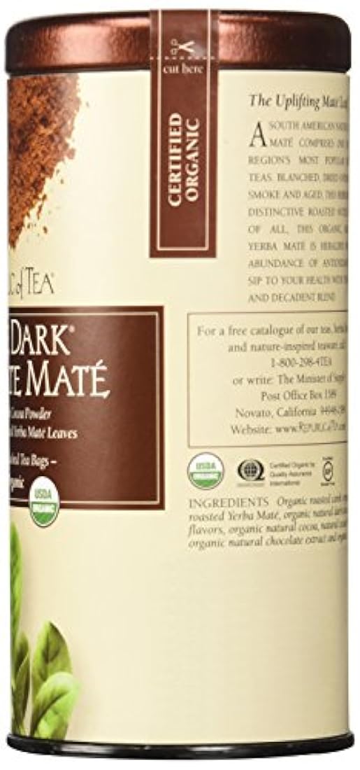 té Mate orgánico Chocolate doble oscuro, 36 bolsitas