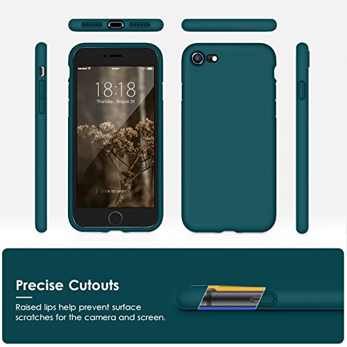 DTTOCASE - Funda para iPhone 8, iPhone 7, iPhone SE 2022/2020, funda de silicona líquida para iPhone 8 7 SE de 4.7 pulgadas, colorida y suave funda protectora para niñas niños y mujeres, color verde azulado