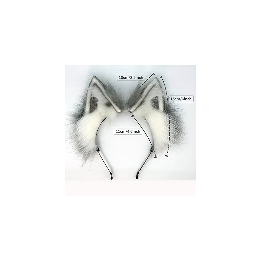 Disfraces de Diadema de orejas de lobo gris talla única
