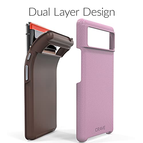 Crave Dual Guard para Google Pixel 6, funda de doble capa de protección contra golpes para Google Pixel 6 - Lila