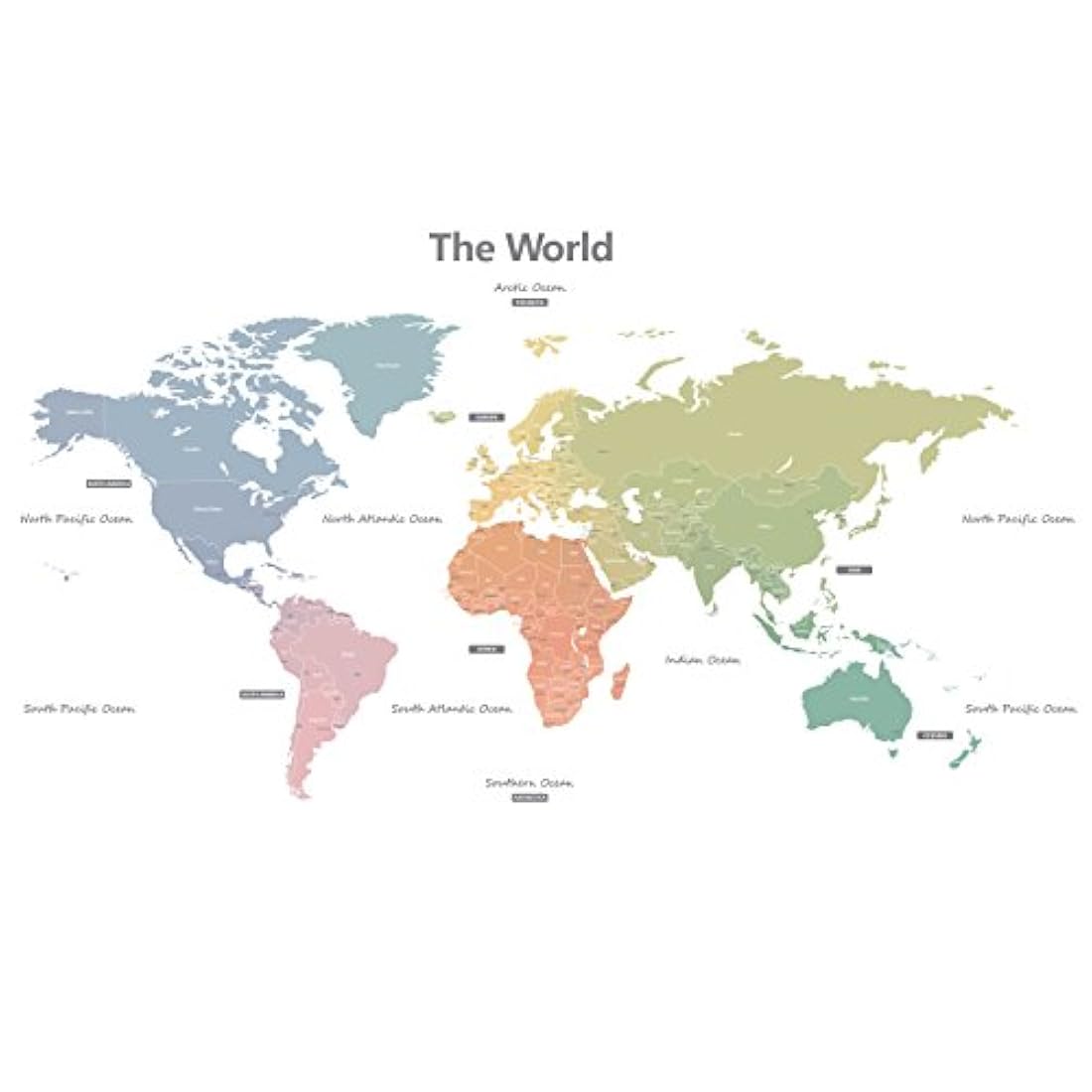 DECOWALL - Pegatinas de pared para niños, diseño de mapa