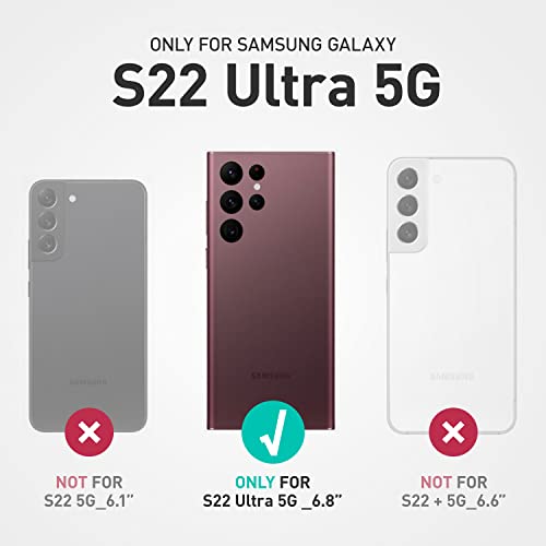 SUPCASE Unicorn Beetle Pro Series - Funda para Samsung Galaxy S22 Ultra 5G (versión 2022), cuerpo completo de doble capa resistente con clip para cinturón y soporte sin protector de pantalla integrado (transparente)