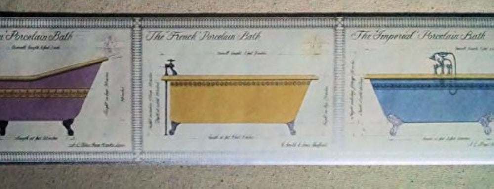 Papel pintado para bañera de porcelana