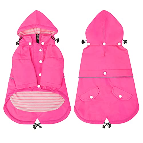 HDE Chubasquero de doble capa con cremallera para perros