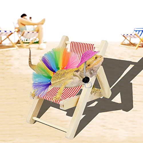 Vehomy Disfraz de dragón barbudo, sombrero de dragón barbudo para lagartos, falda tutú de dragón barbudo y minipasilla, disfraz de mascota pequeña, accesorios de fotos para lagartos, geckos, hámsteres ratas, 3 piezas