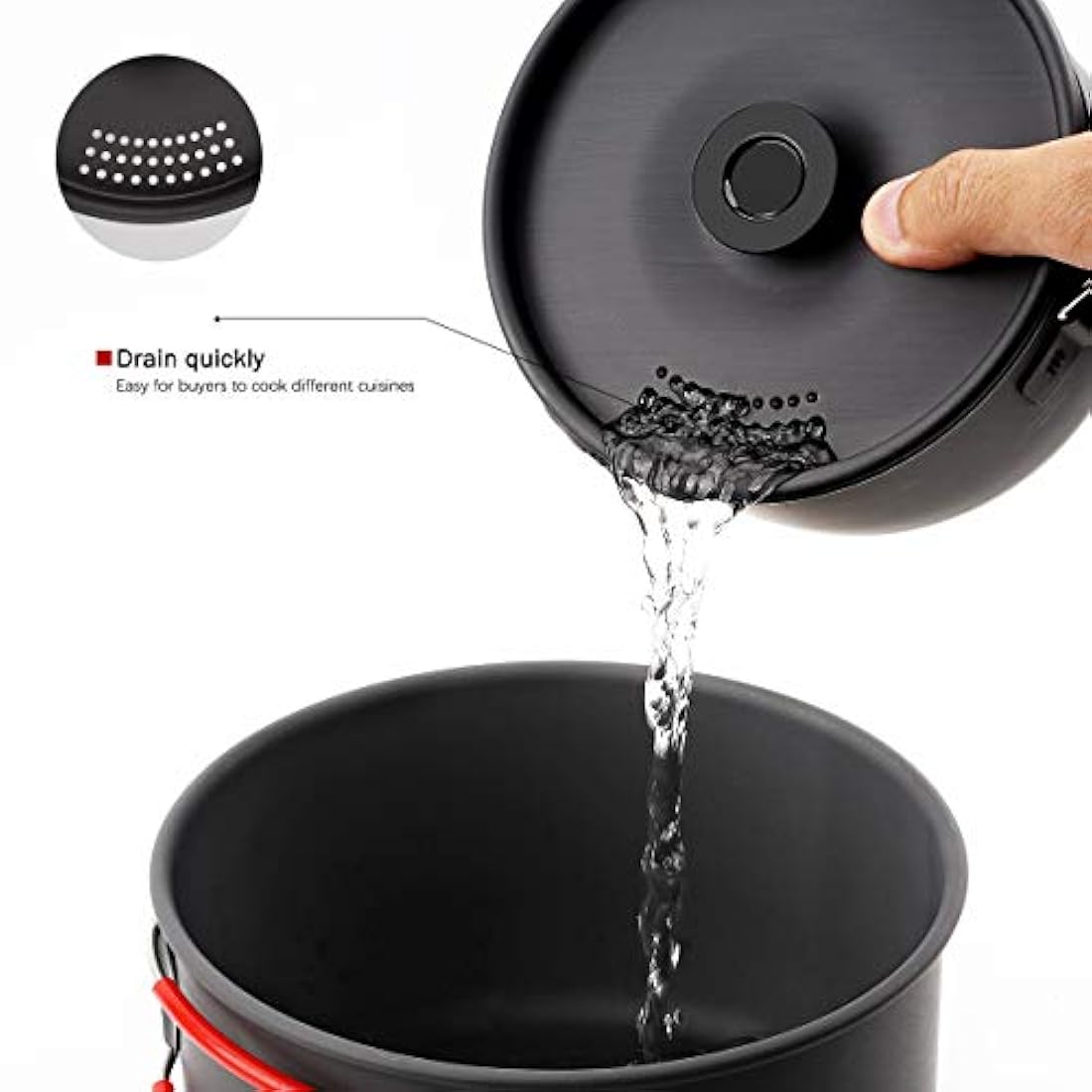 Juego de ollas y sartenes para acampada y acampada