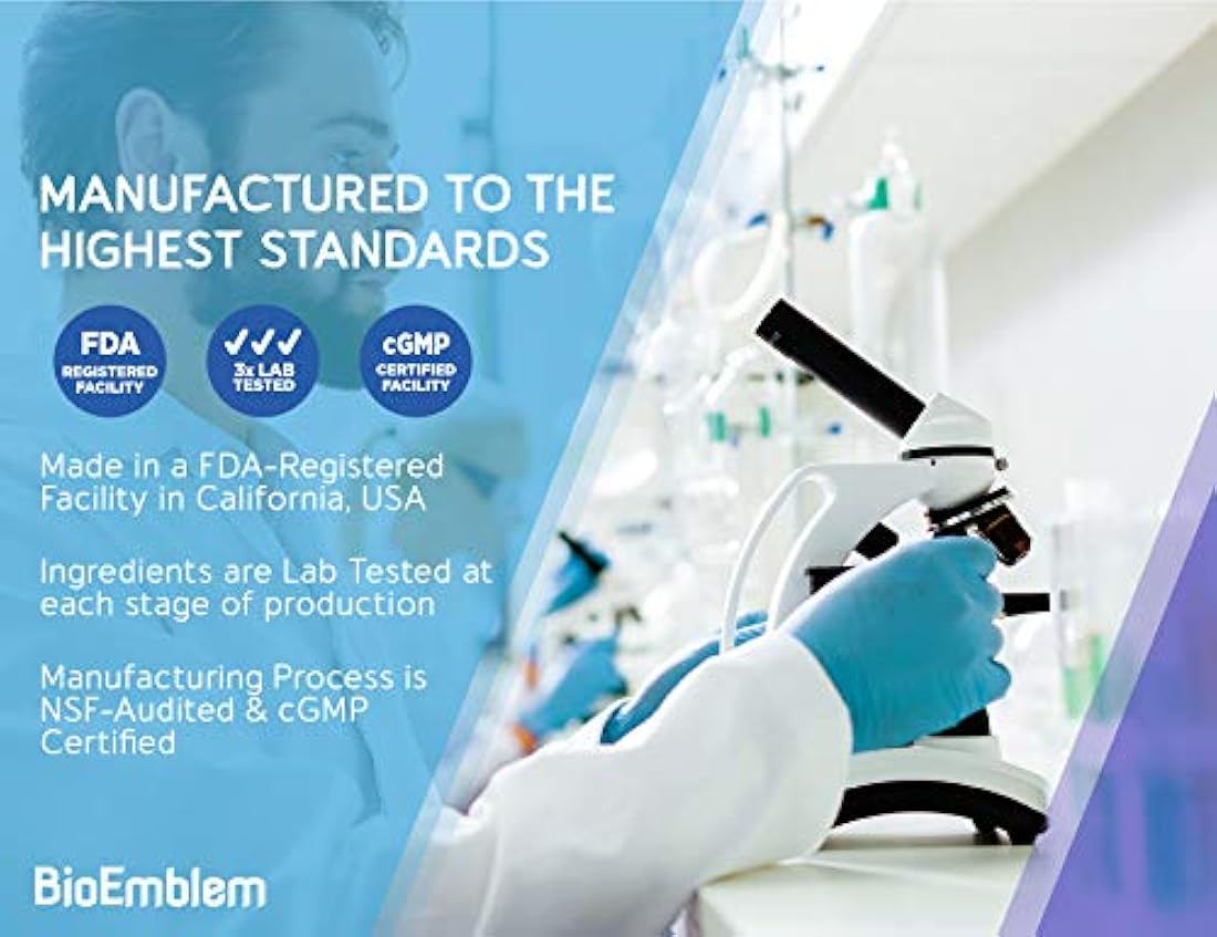 BioEmblem Cúrcuma Suplemento de Curcumina con BioPerina curcuminoides | Fabricado en California, sin OMG, suministro de 30 días