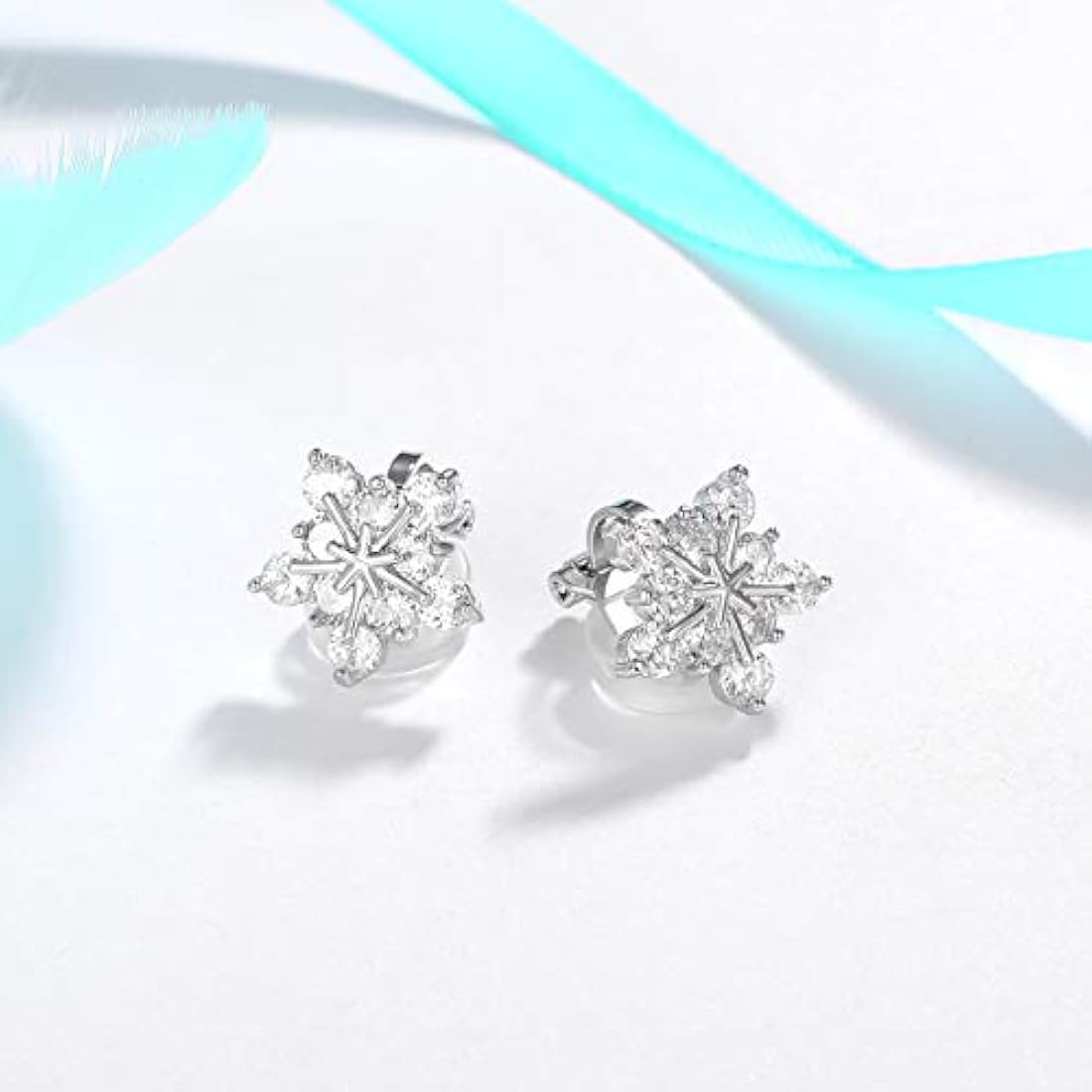 SELOVO Pendientes de tuerca con circonita cúbica