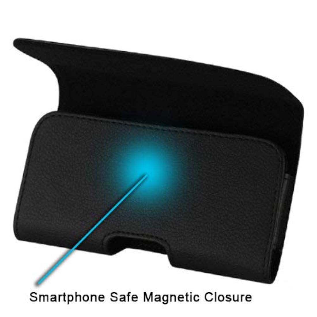 Funda de piel con enganche de cinturón. Negro. AGOZ