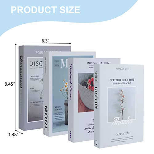 Outgeek Juego de 4 libros decorativos: decoración moderna