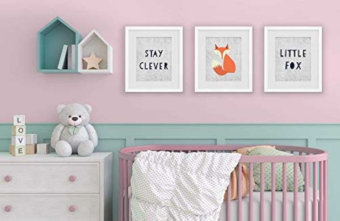 Stay Clever Little Fox Art Prints (Juego de 3)- Sin marco