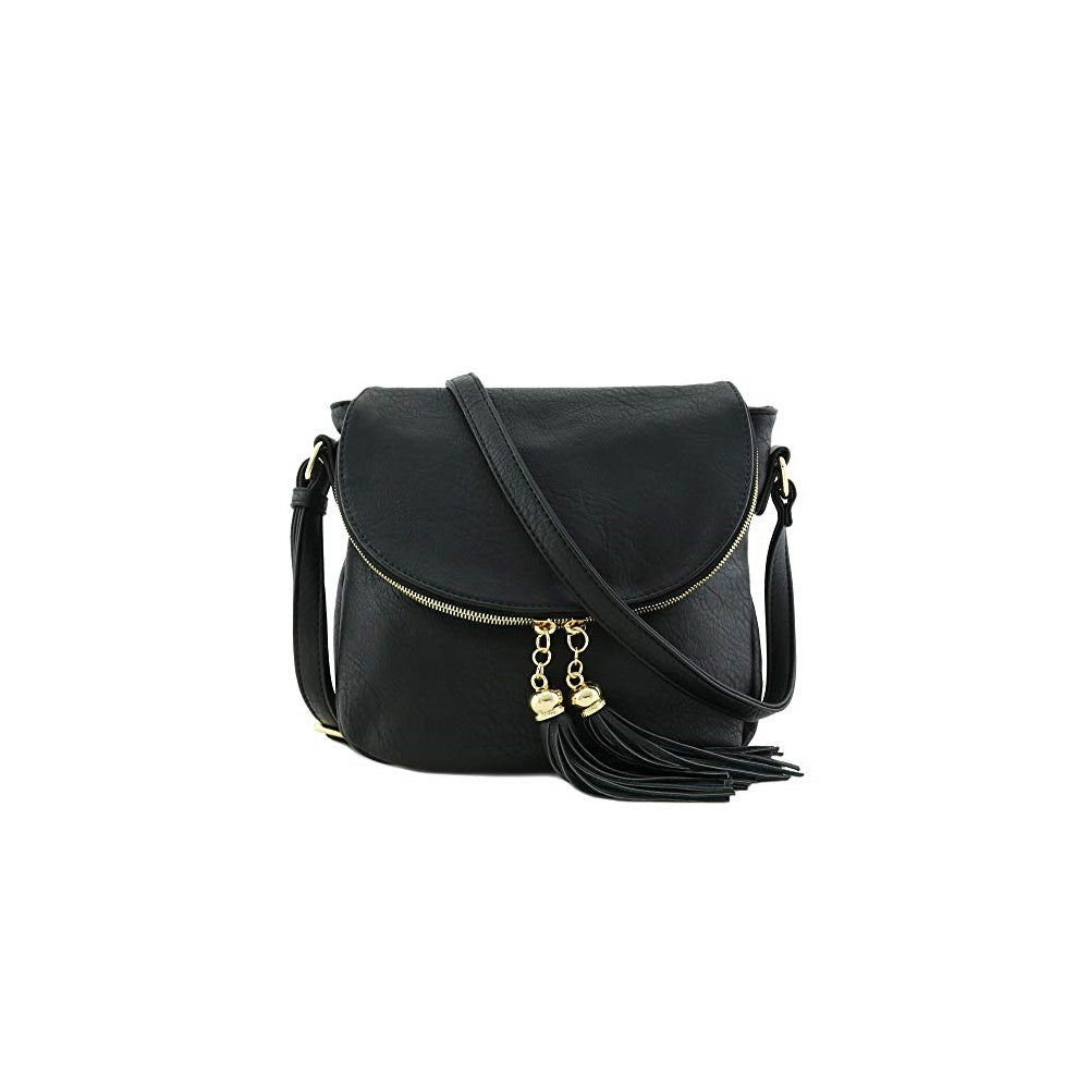 Bolsos cruzado con borlas y solapa superior