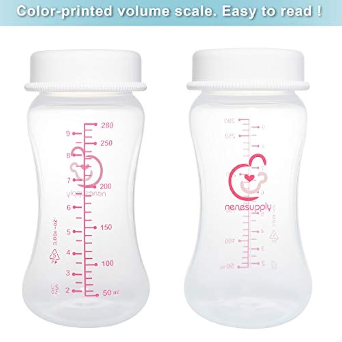 botella de almacenamiento de leche materna de boca ancho