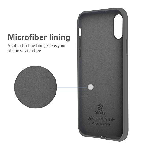 OTOFLY Funda de goma de gel de silicona líquida a prueba de golpes para iPhone Xs/iPhone X, antiarañazos y huellas dactilares, compatible con iPhone X/iPhone Xs de 5.8 pulgadas (2018), gris espacial