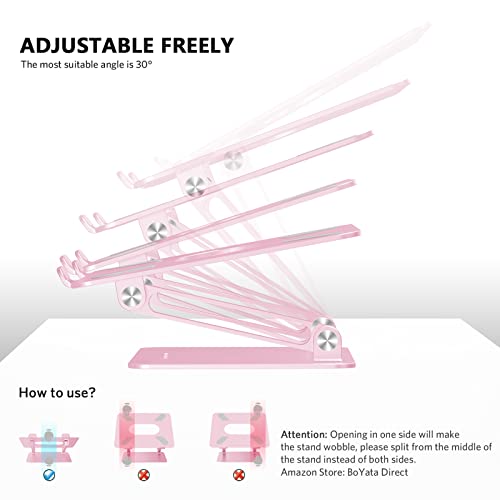 Soporte ergonómico ajustable de laptop, Rosa N19 PINK BoYata
