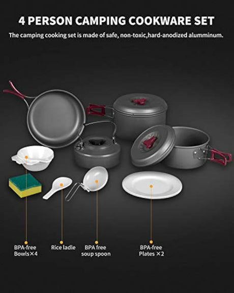 Bulin Kit de utensilios de cocina para acampar