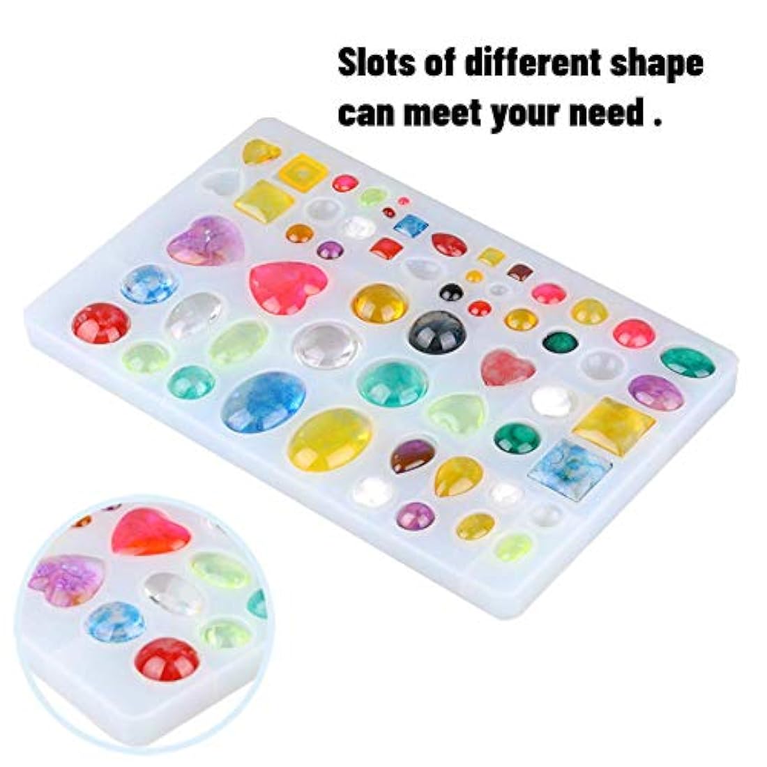 Molde de silicona para hacer joyas, collar, pulsera, collar, colgante de resina, herramienta de manualidades con cuadrado redondo, ovalado, forma de corazón para hacer joyas, bricolaje