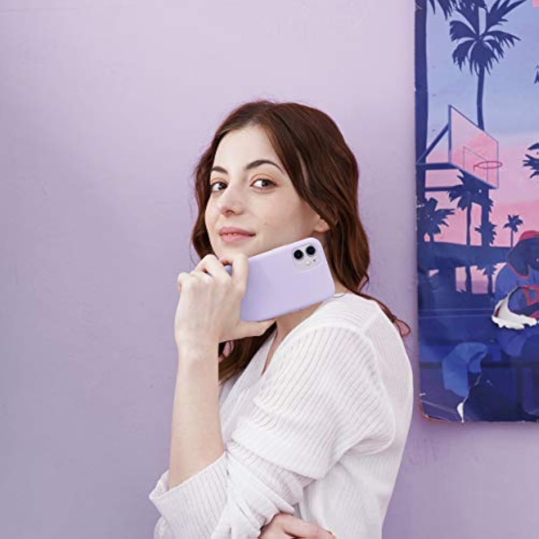 Carcasa de silicona para iPhone 11, diseño de labios largos