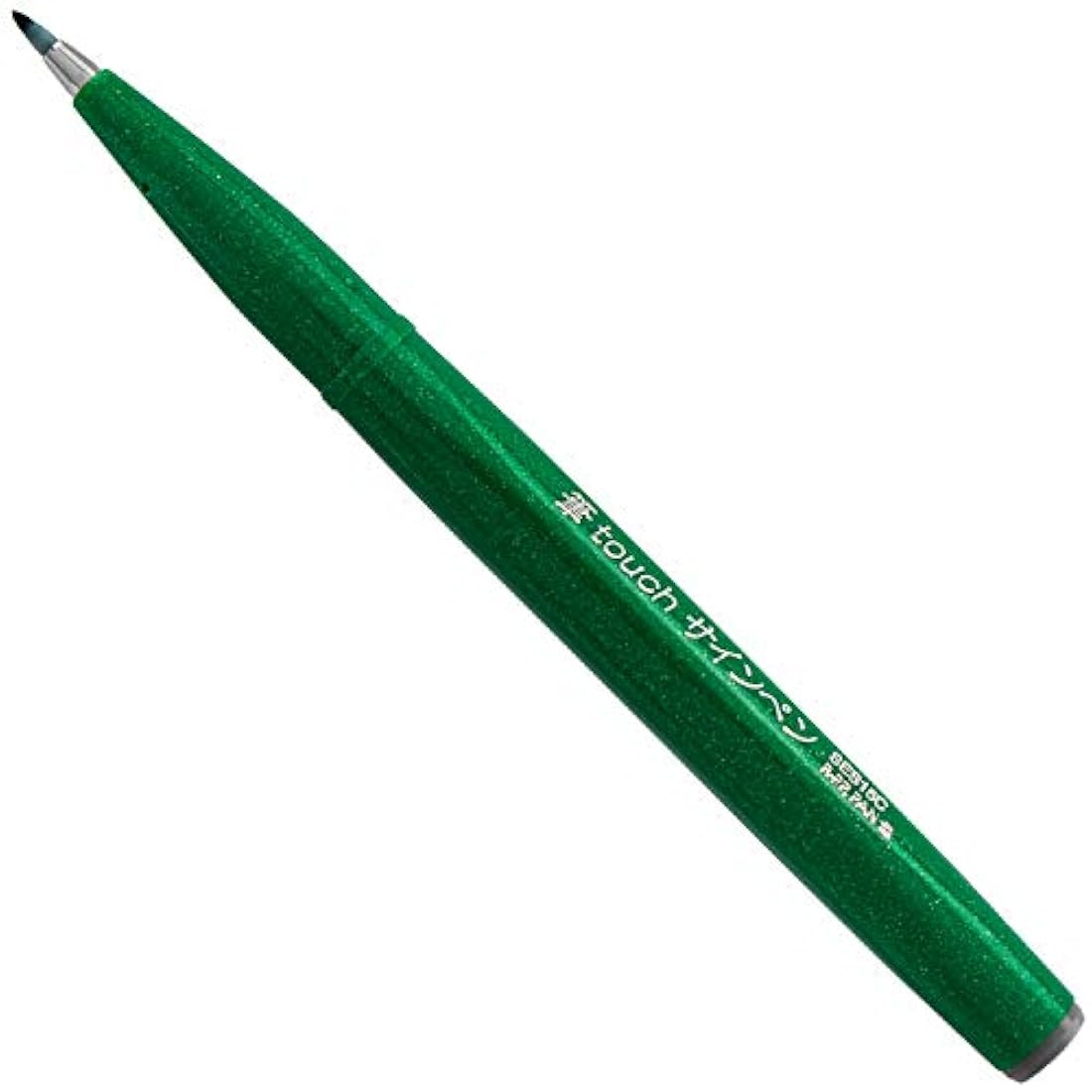 Bolígrafo con punta de pincel Pentel, tinta ocre.