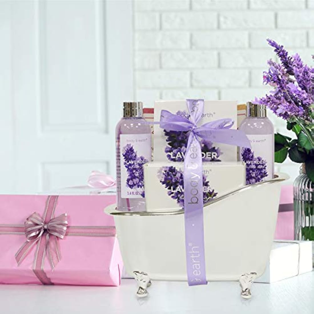 Cesta de regalo para mujer, aroma de lavanda