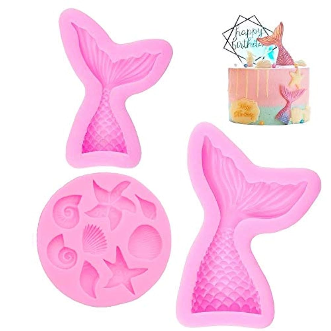 Molde de silicona para fondant, diseños de mar-SUNKOOL