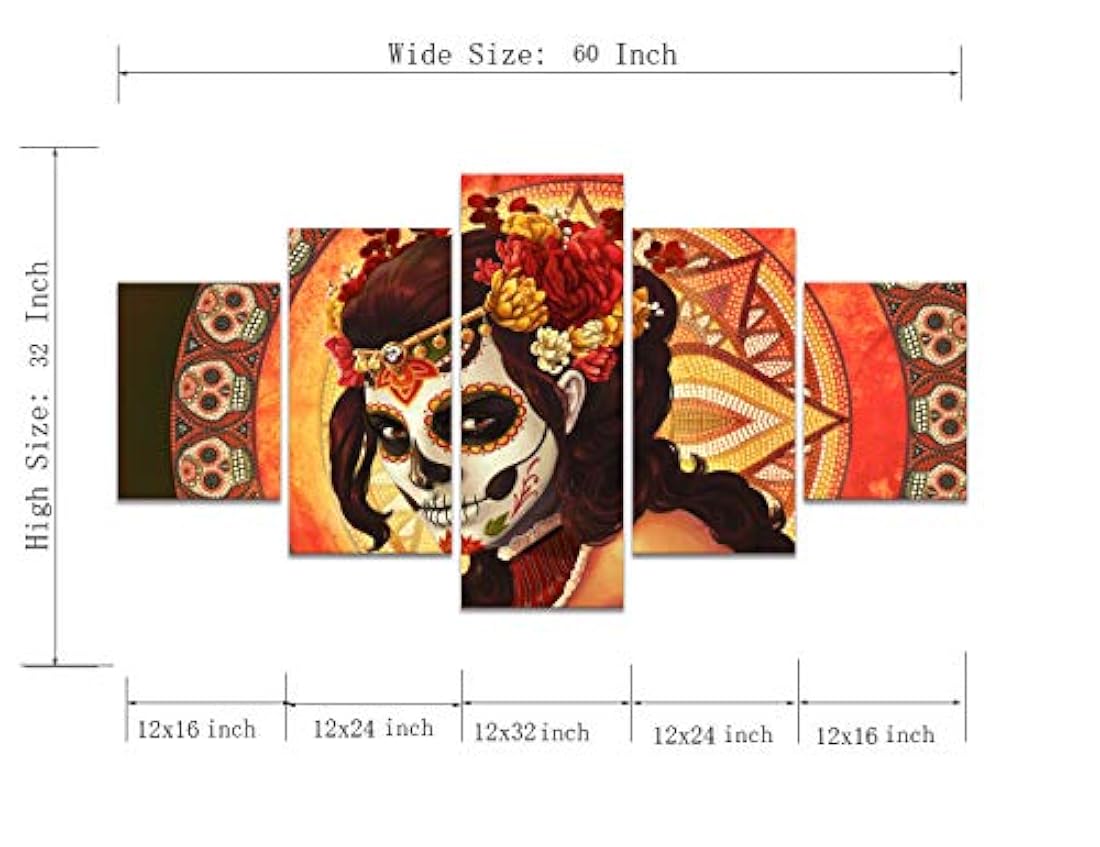 Pintura 5 Piezas Puente Calavera Cara