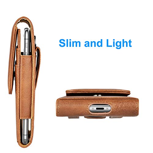 Takfox Funda de teléfono para Samsung Galaxy Note 20 S22 Ultra S21+ S20 FE S10 S9 A02s A03s A12 A13 A32 A42 A52 A51 A71 5G A01, Note 10 9 J7 Funda de piel para cinturón de teléfono celular Marrón Marrón